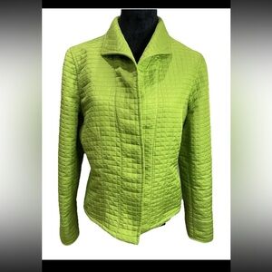Harve Bernard Green Quilted Women's Jacket size 12 vintage 1990s open no closure